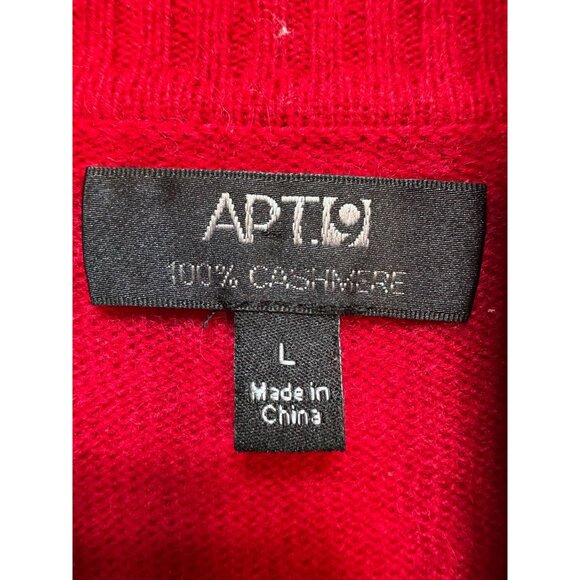 APT. 9 100% Cashmere Turtleneck Sweater Womens Size L Red Soft Cozy - Picture 2 of 11